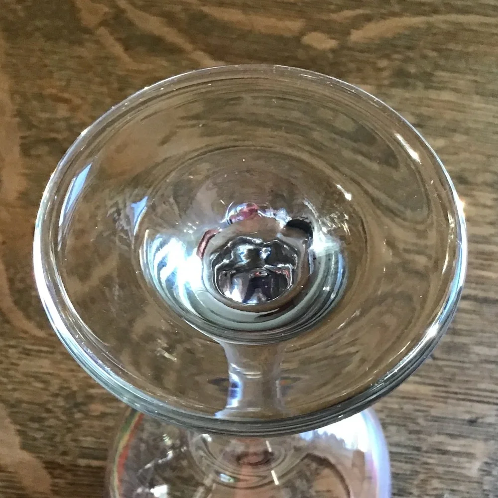 Vintage Libbey Fiesta Mambo Striped Wine Glass Blue Green Red Yellow Rings